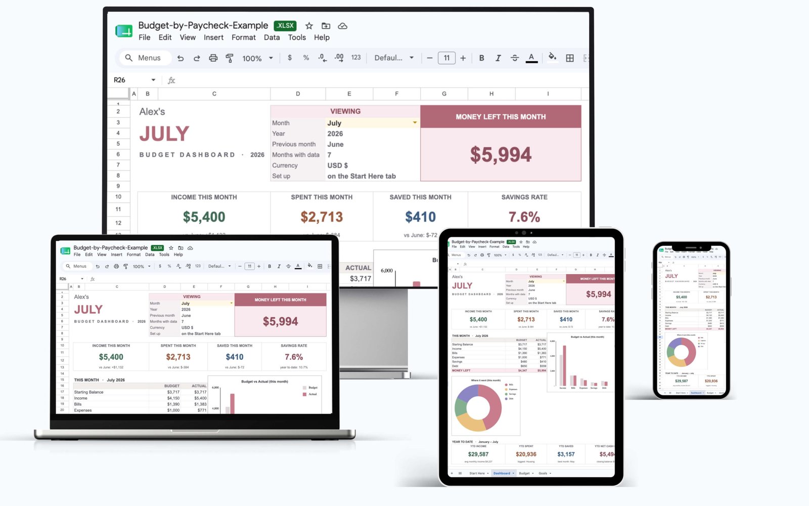 Budget System - Desktop View