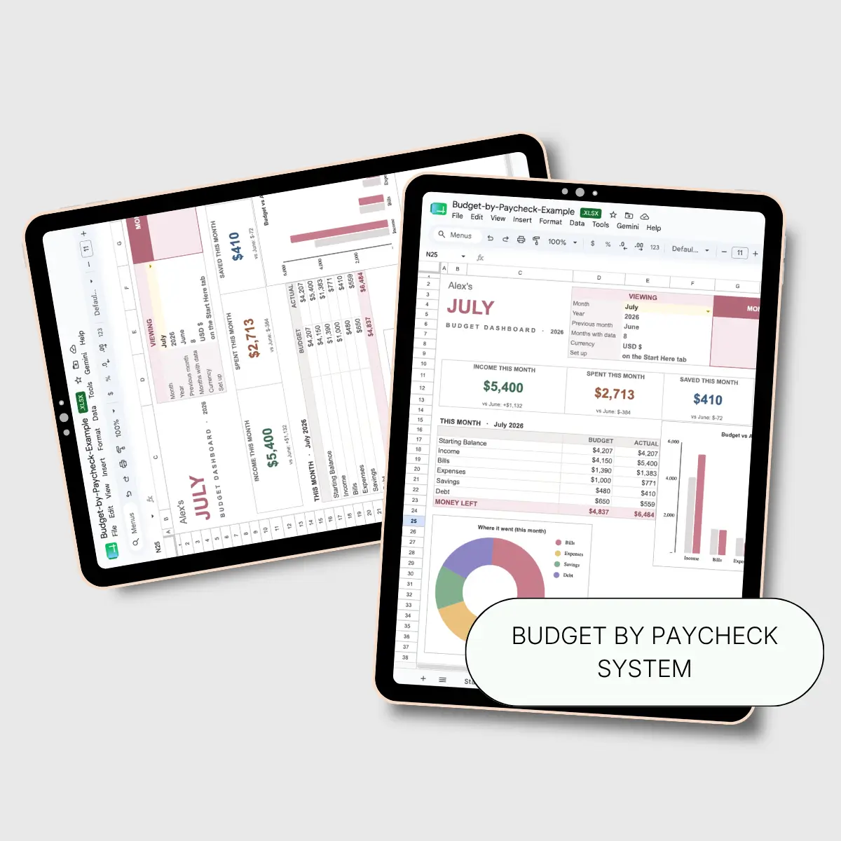Budget by Paycheck System spreadsheet template